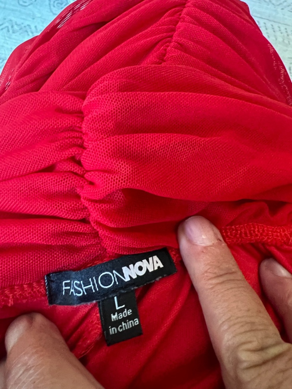 Fashion Nova Red Off-Shoulder Ruched Maxi Dress - Picture 6 of 7